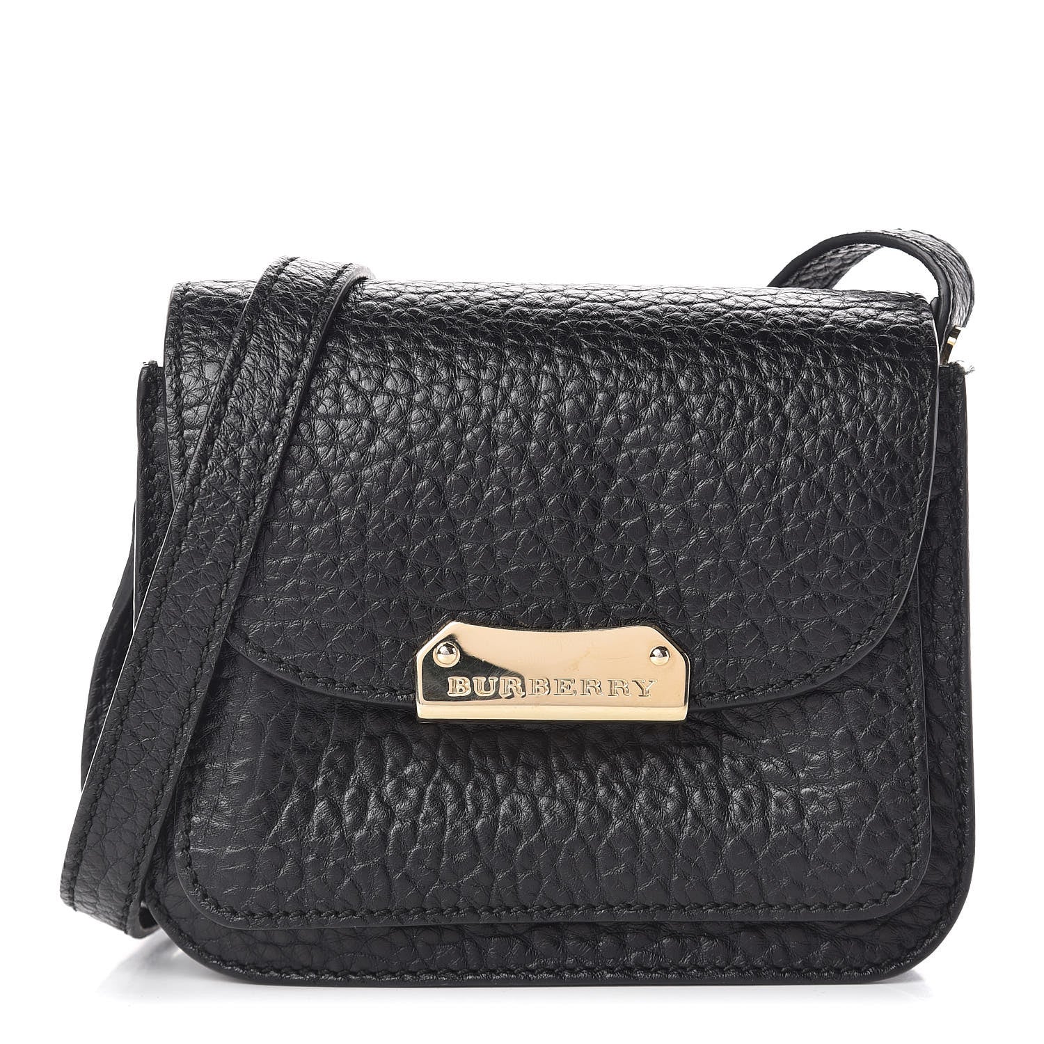 Burberry Grainy Calfskin Heritage Grain Mini Crossbody Bag Black 1 of 12