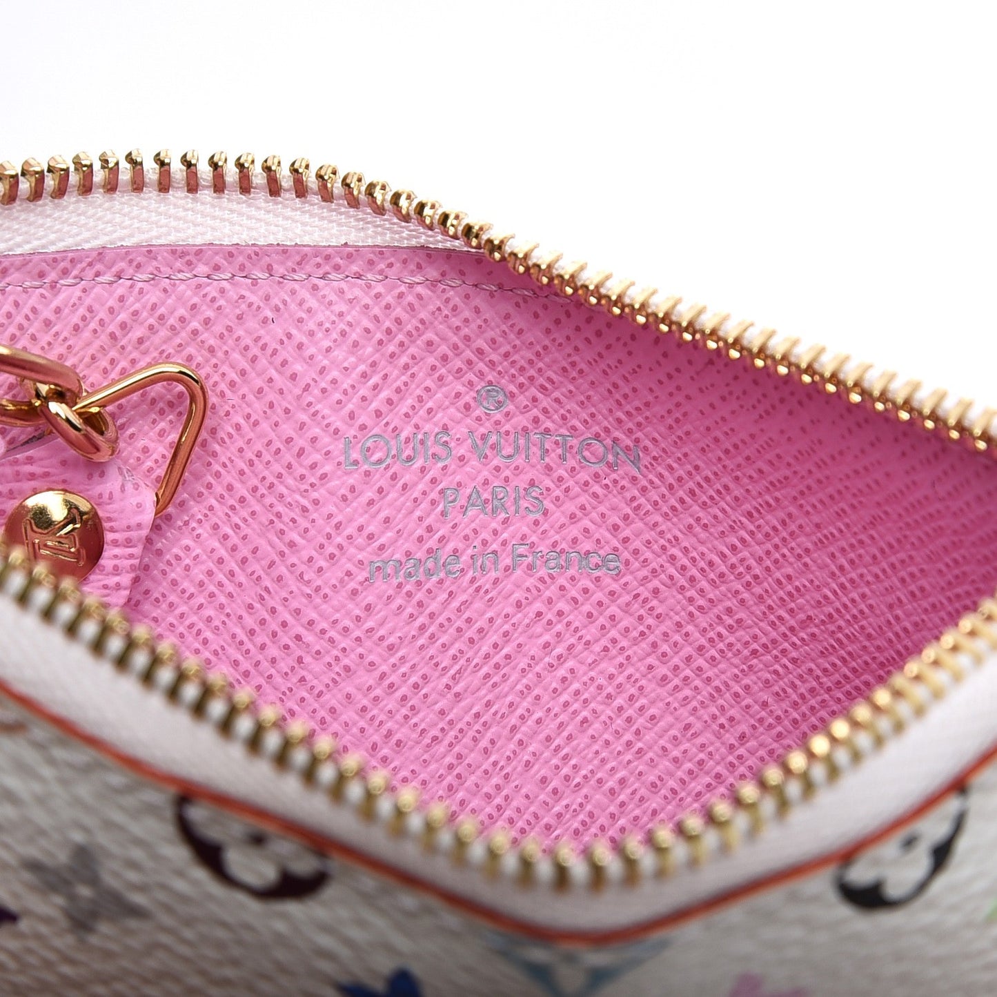 Monogram Multicolor Key Pouch White Litchi