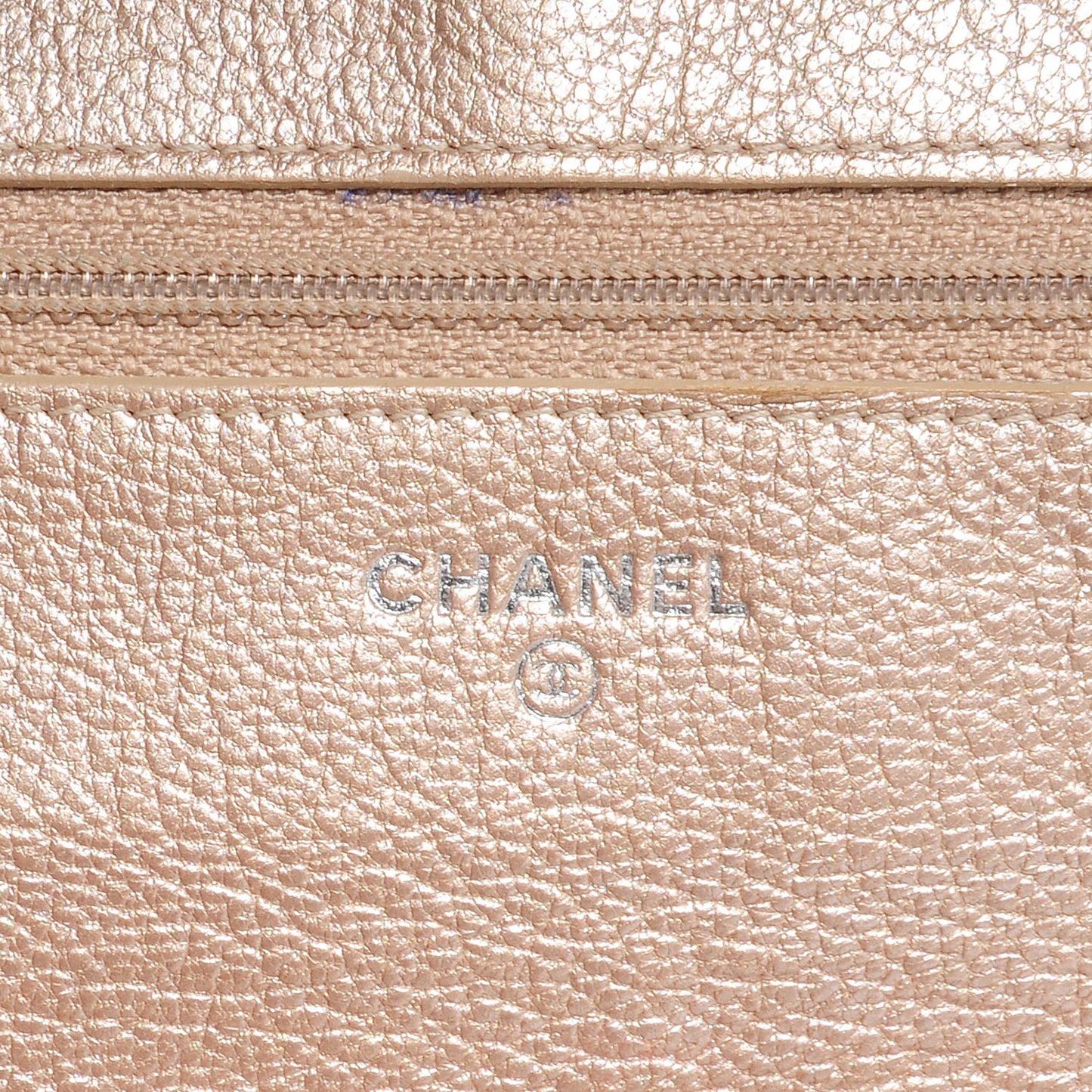 Metallic Goatskin Wallet On Chain WOC Gold
