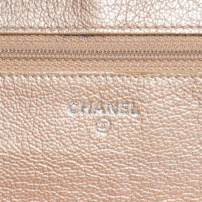 Chanel Metallic Goatskin Wallet On Chain WOC Gold 6 of 9