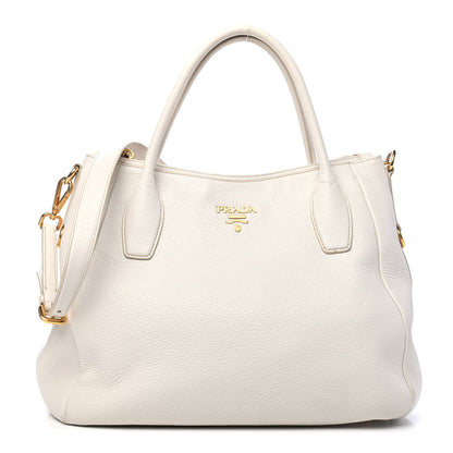 Prada Vitello Daino Shoulder Bag White 1 of 14