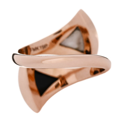 Bulgari 18K Rose Gold Black Onyx Mother of Pearl Divas' Dream Ring 50 5.25 3 of 5