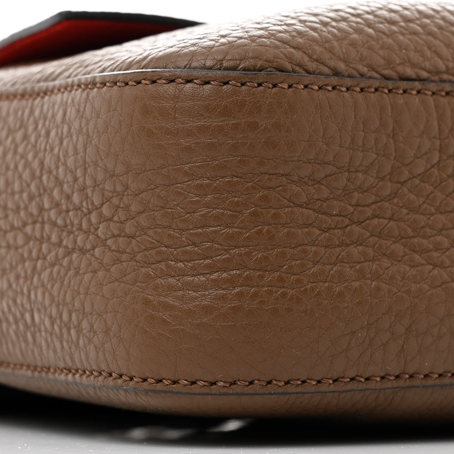 Fendi Cuoio Romano Selleria Large Baguette Fango Papavero 9 of 10