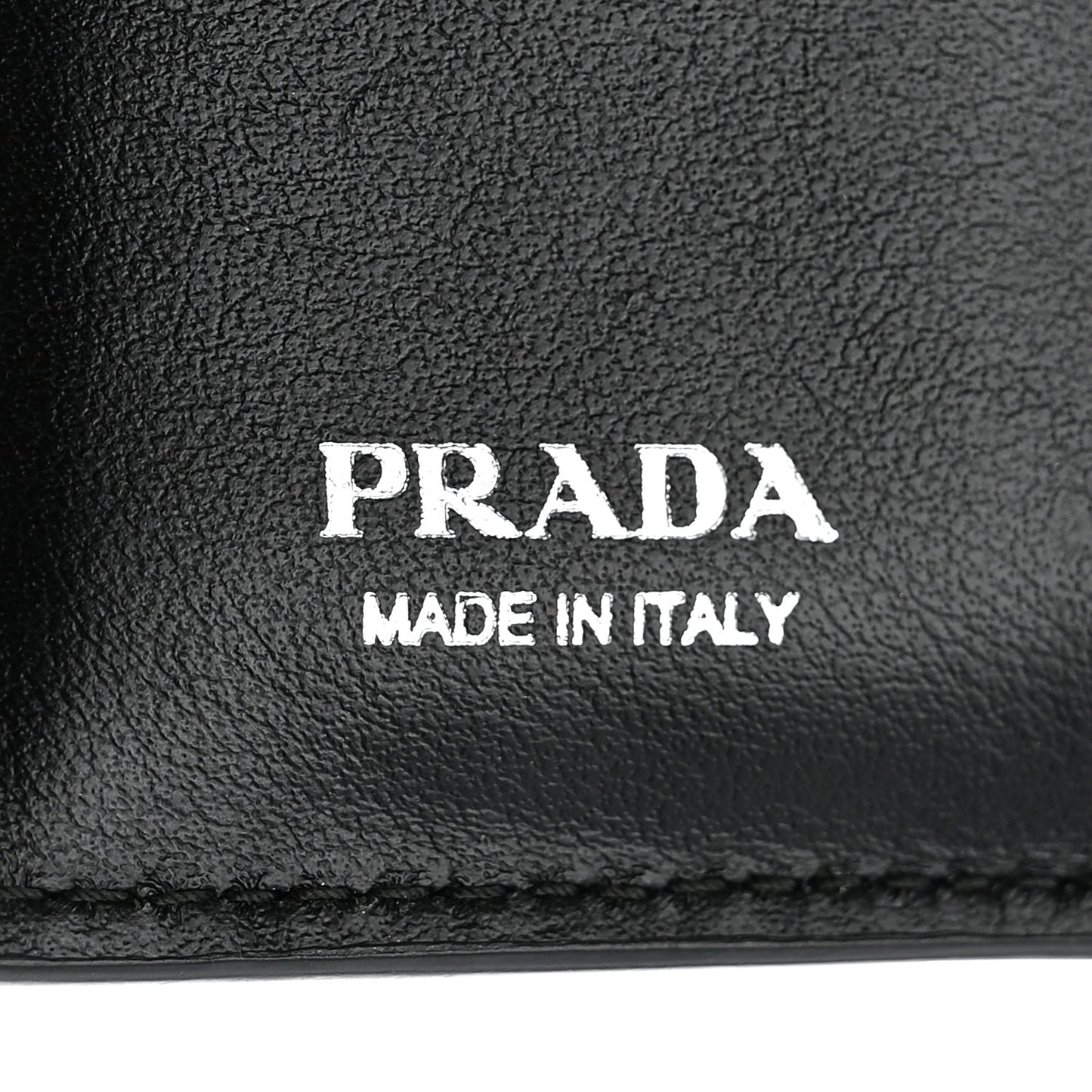Brushed Calfskin Small Triangle Bi-Fold Wallet Black