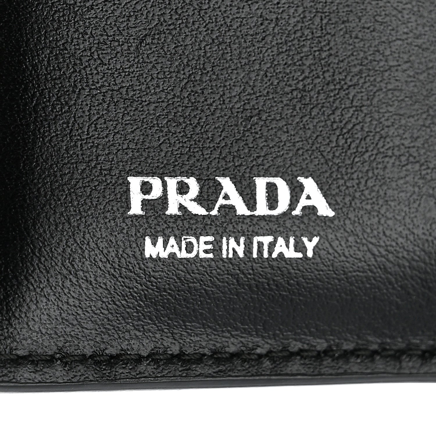 Prada Brushed Calfskin Small Triangle Bi-Fold Wallet Black 6 of 8