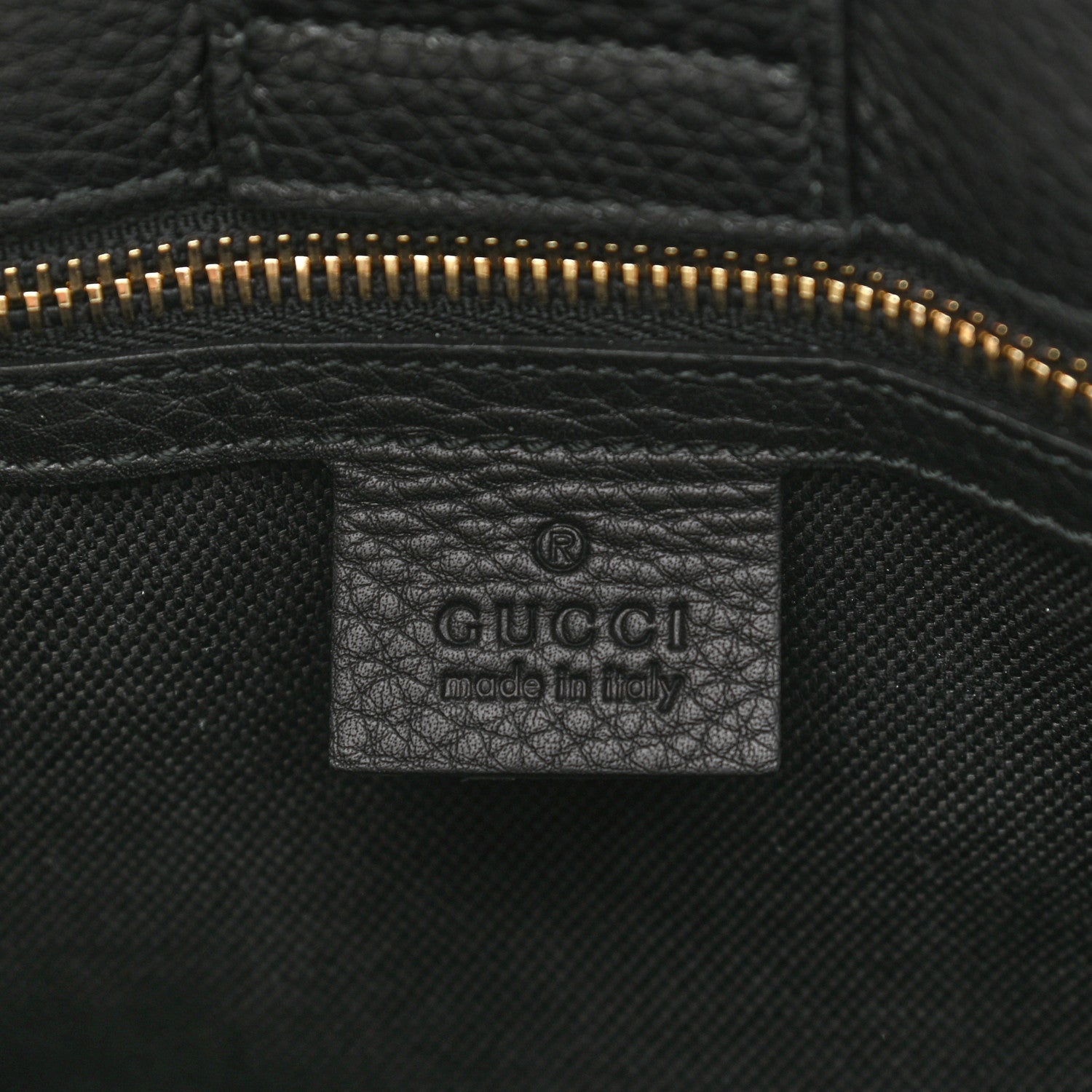 Gucci Pebbled Calfskin Medium Bamboo Shopper Tote Black 6 of 10
