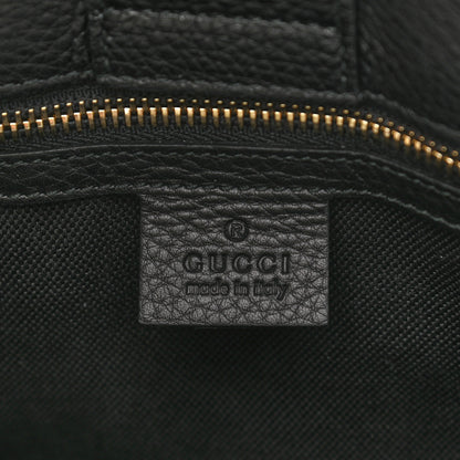 Gucci Pebbled Calfskin Medium Bamboo Shopper Tote Black 6 of 10
