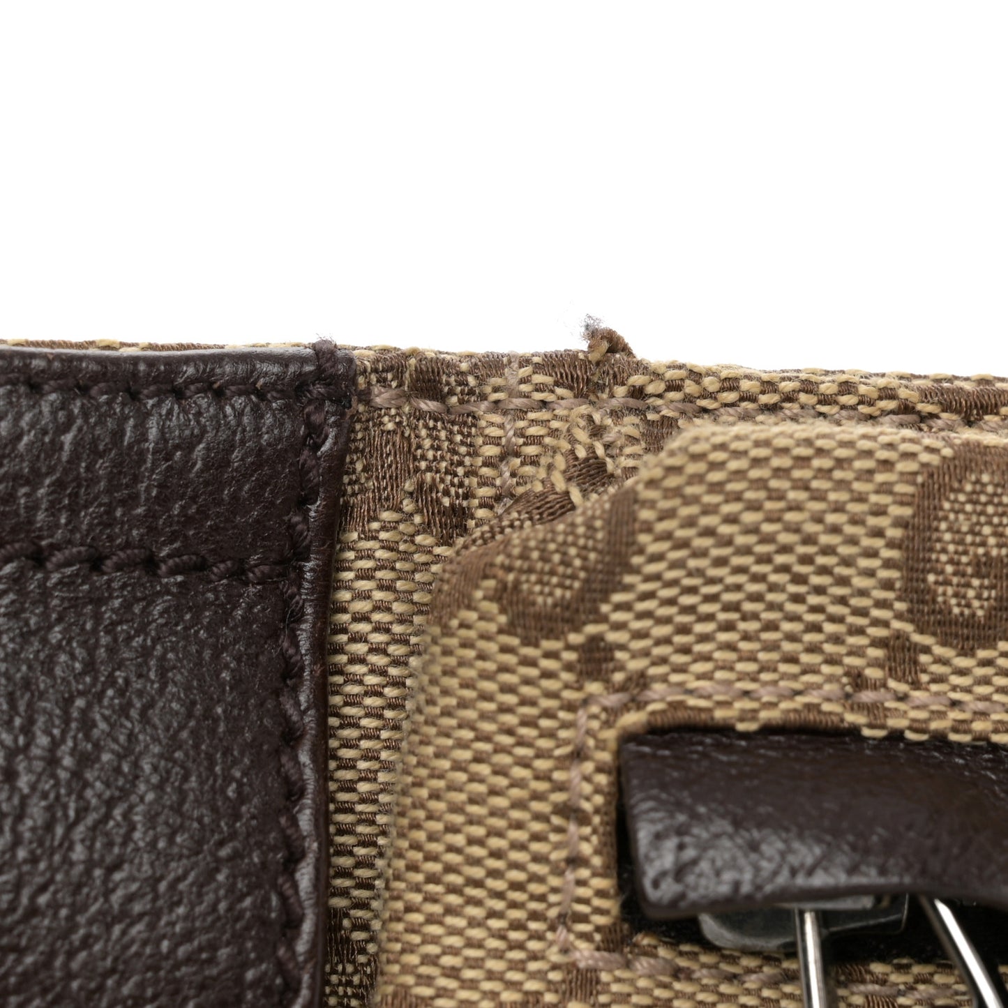 GG Monogram Double Pocket Belt Bag Dark Brown