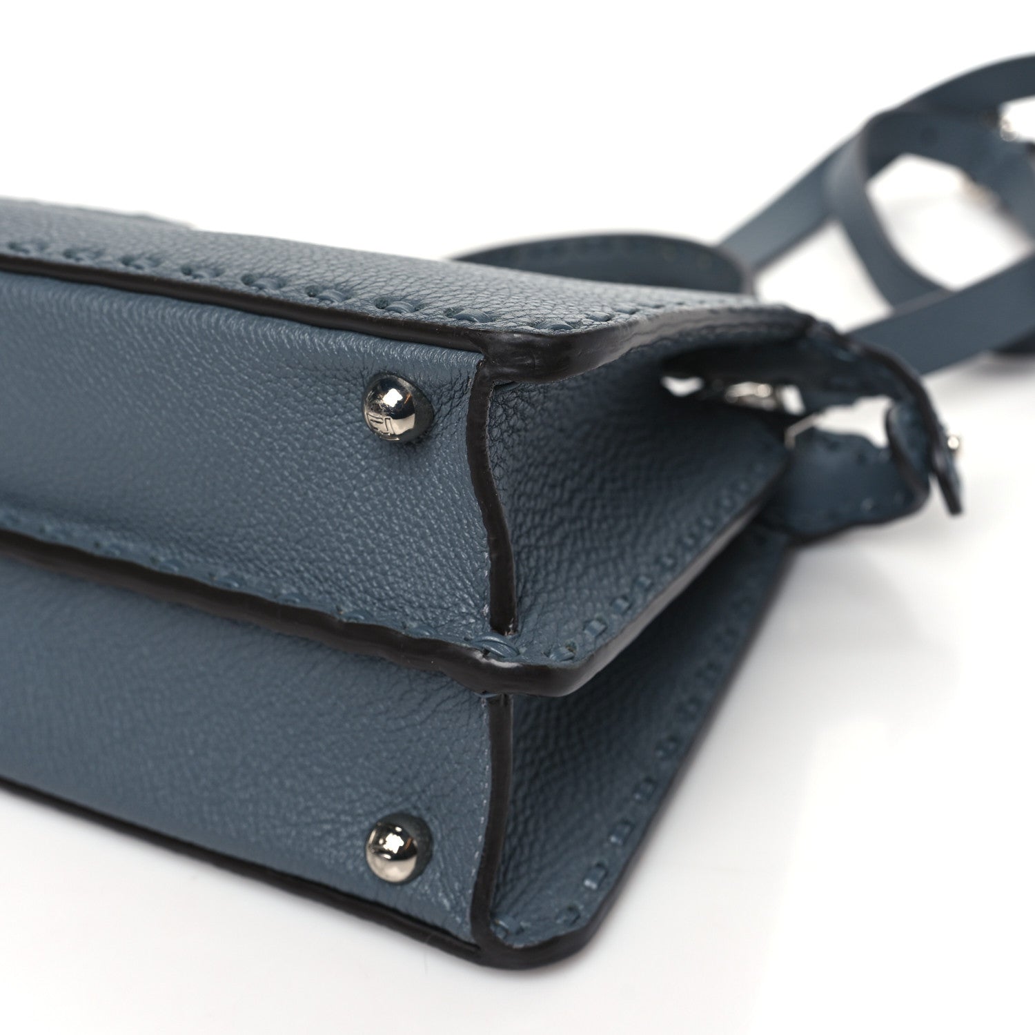Fendi Cuoio Romano Selleria Chamois Small Peekaboo I SEE U Satchel Asfalto 10 of 11