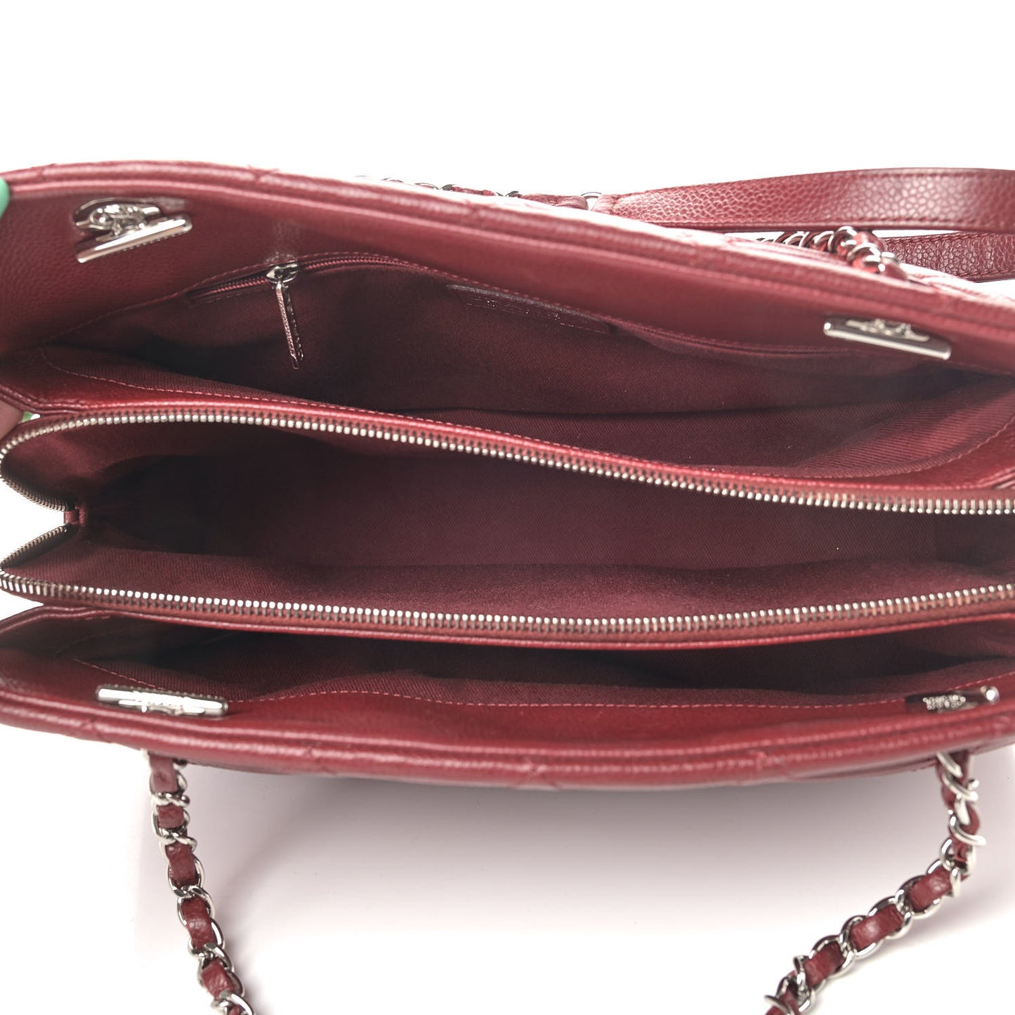 Caviar Quilted Timeless CC Soft Tote Dark Red