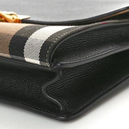 Burberry Derby Calfskin House Check Baby Macken Crossbody Bag Black 9 of 10
