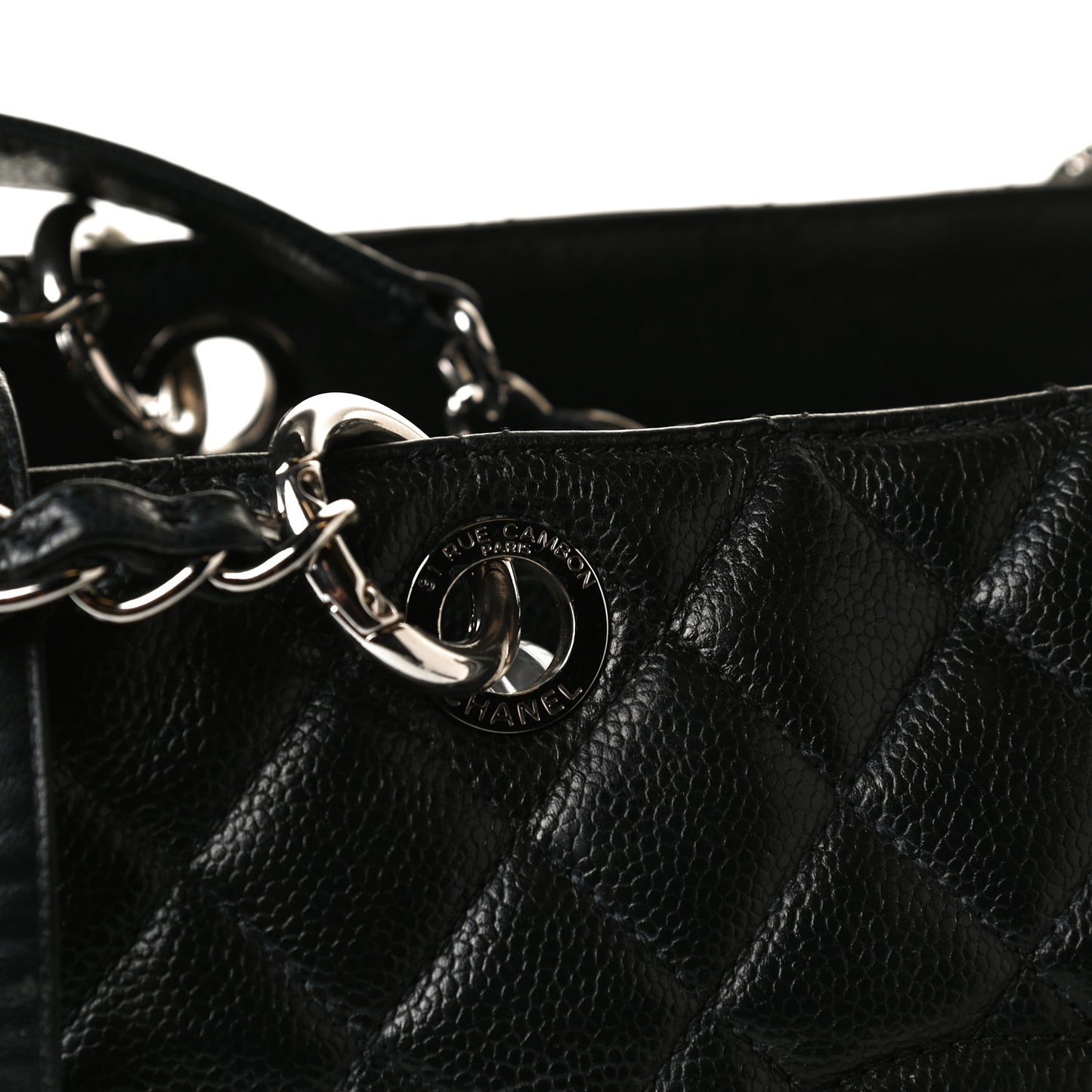 Caviar Quilted Grand Shopping Tote GST Black