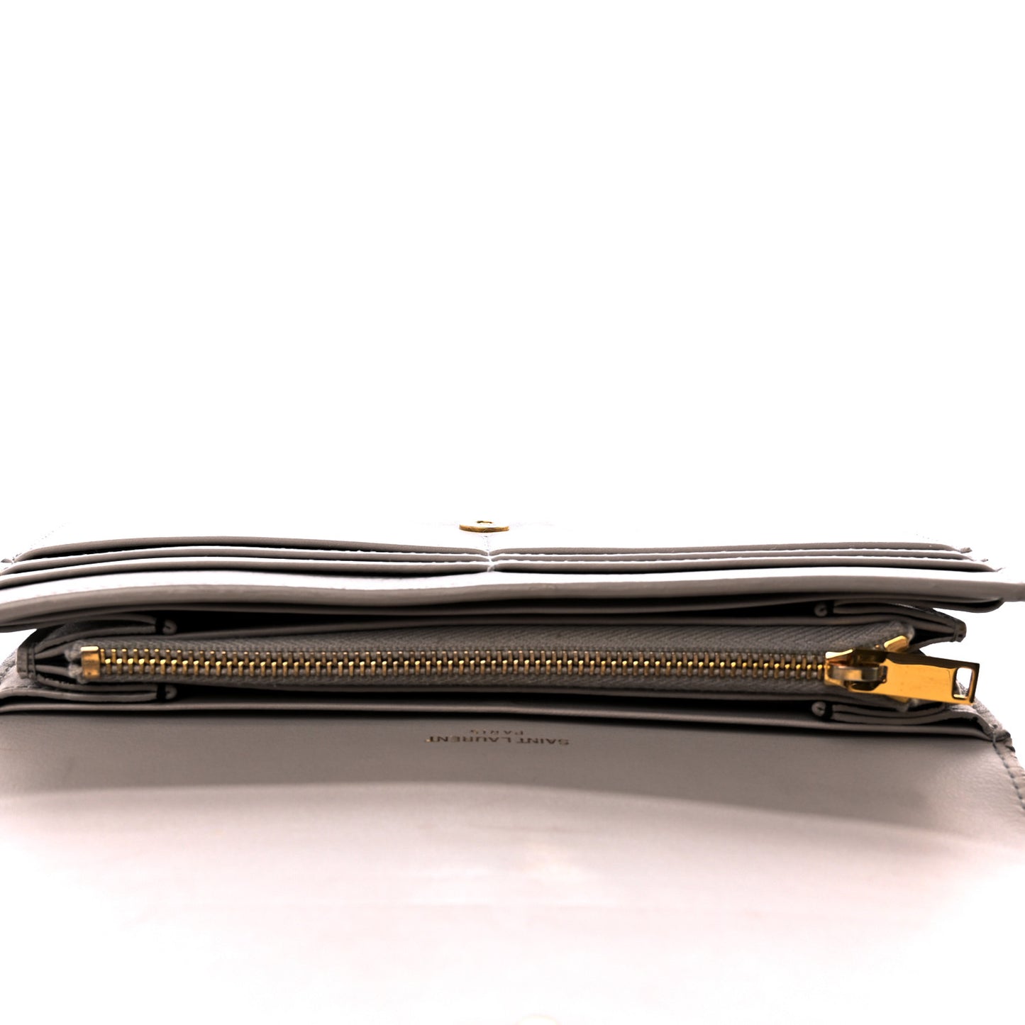 Calfskin Monogram Large Flap Wallet Grey