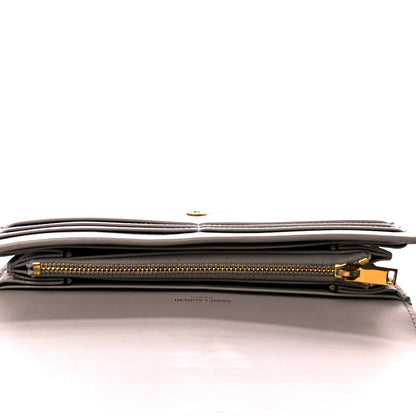 Saint Laurent Calfskin Monogram Large Flap Wallet Grey 9 of 15