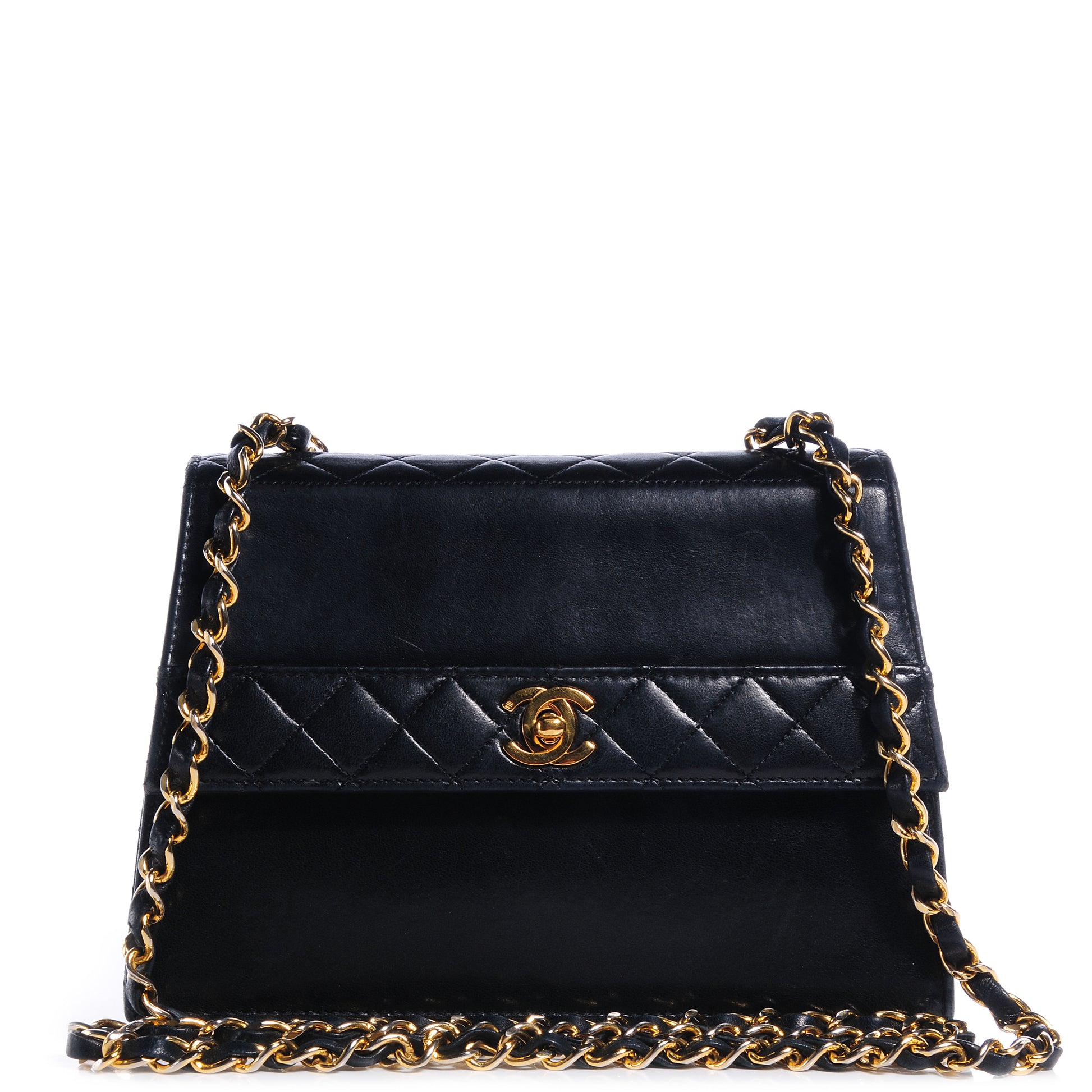 Chanel Lambskin Quilted Shoulder Flap Bag Black 1 of 10