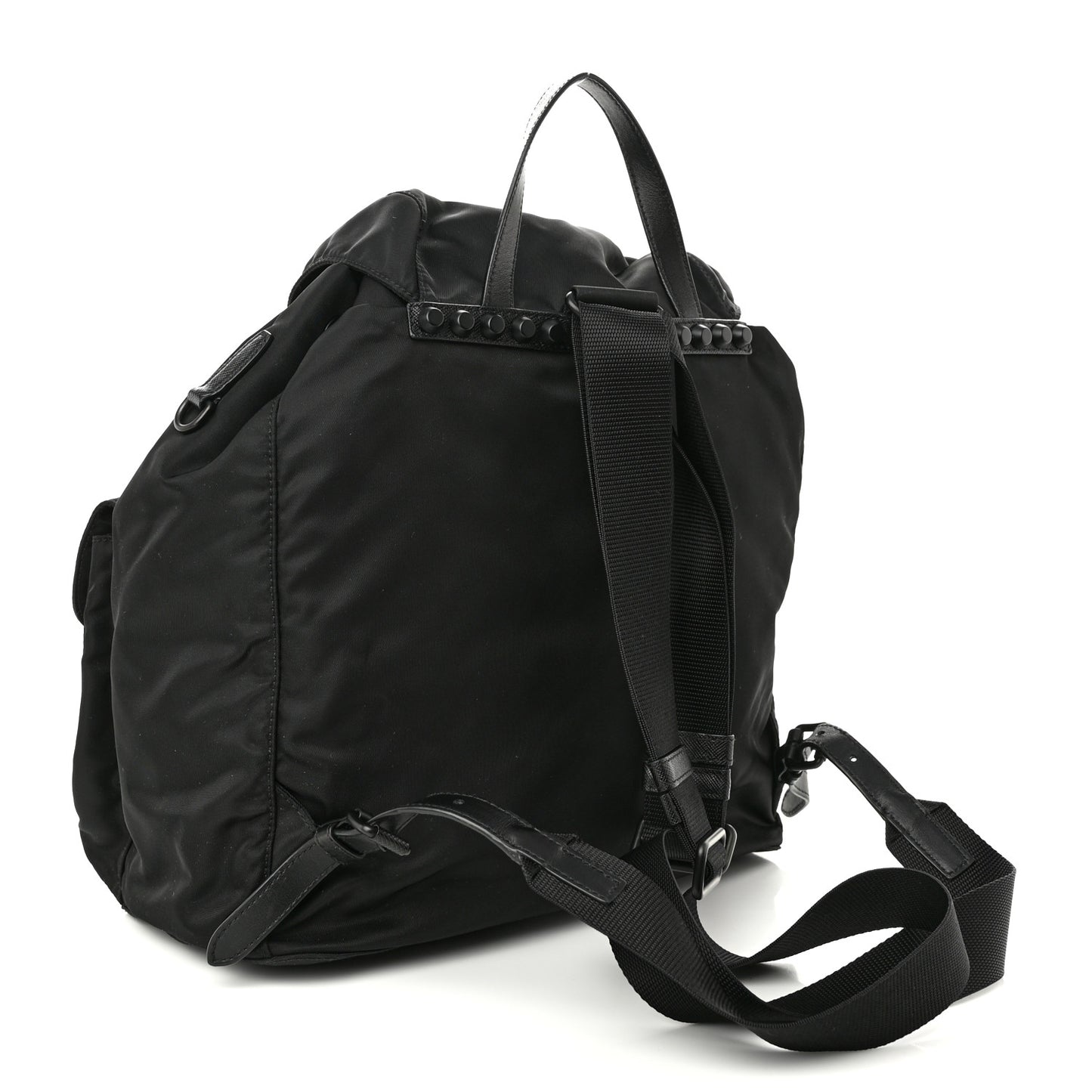 Nylon New Vela Monochrome Studded Backpack Black