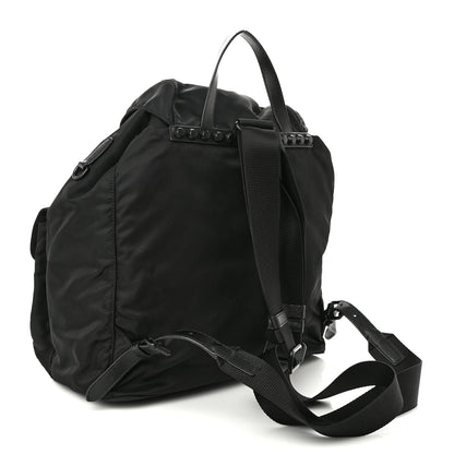 Prada Nylon New Vela Monochrome Studded Backpack Black 3 of 9