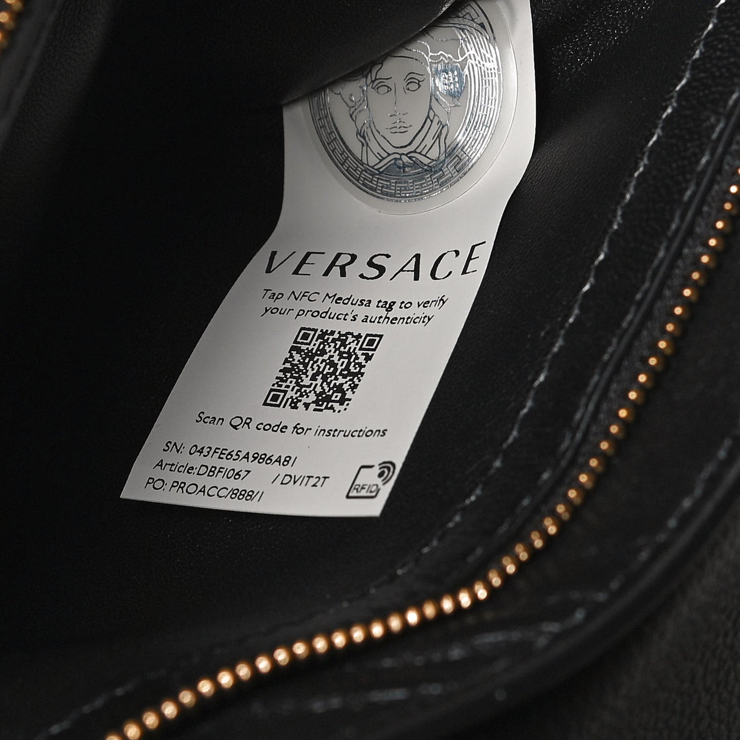 Calfskin Medusa Crossbody Bag Black