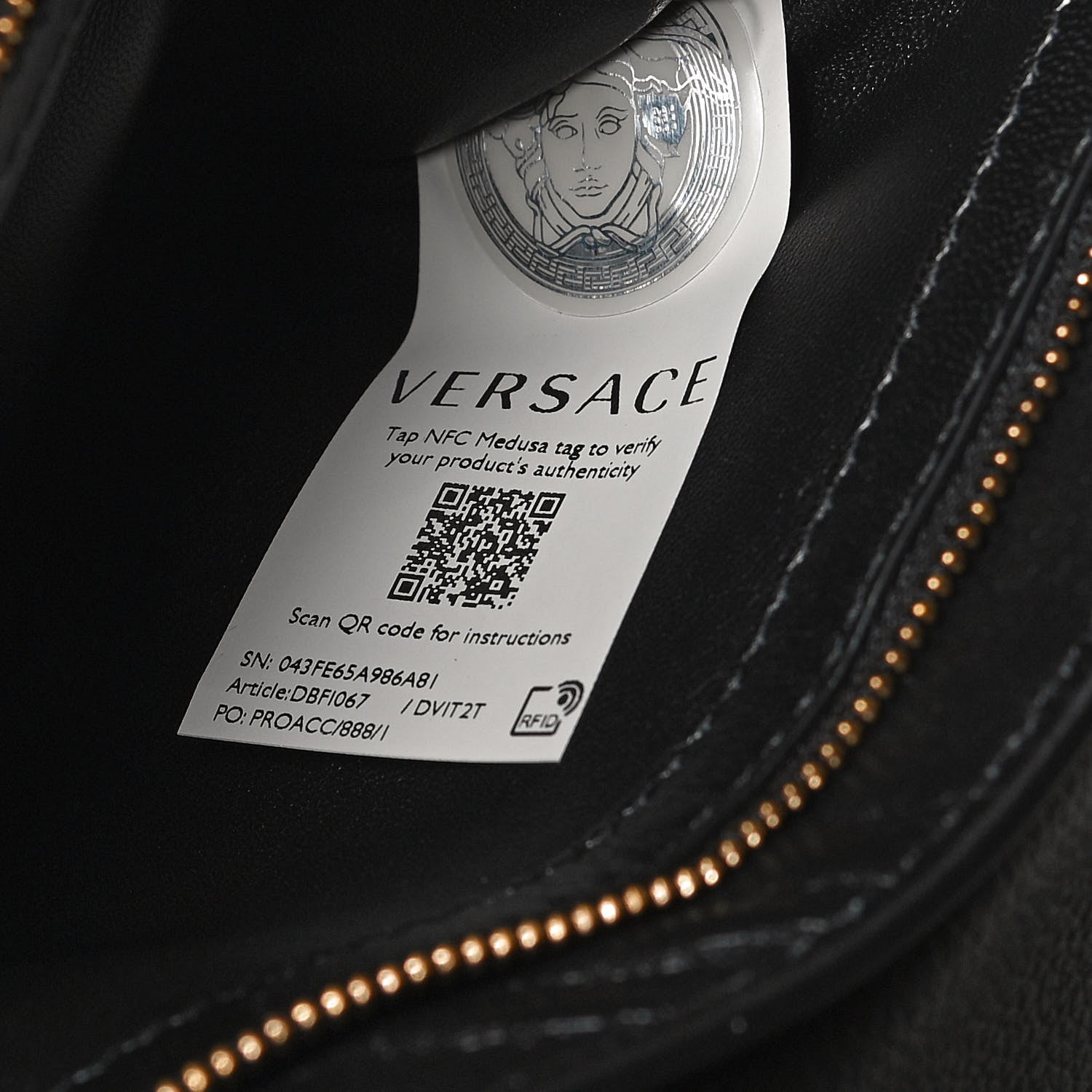 Versace Calfskin Medusa Crossbody Bag Black 9 of 12