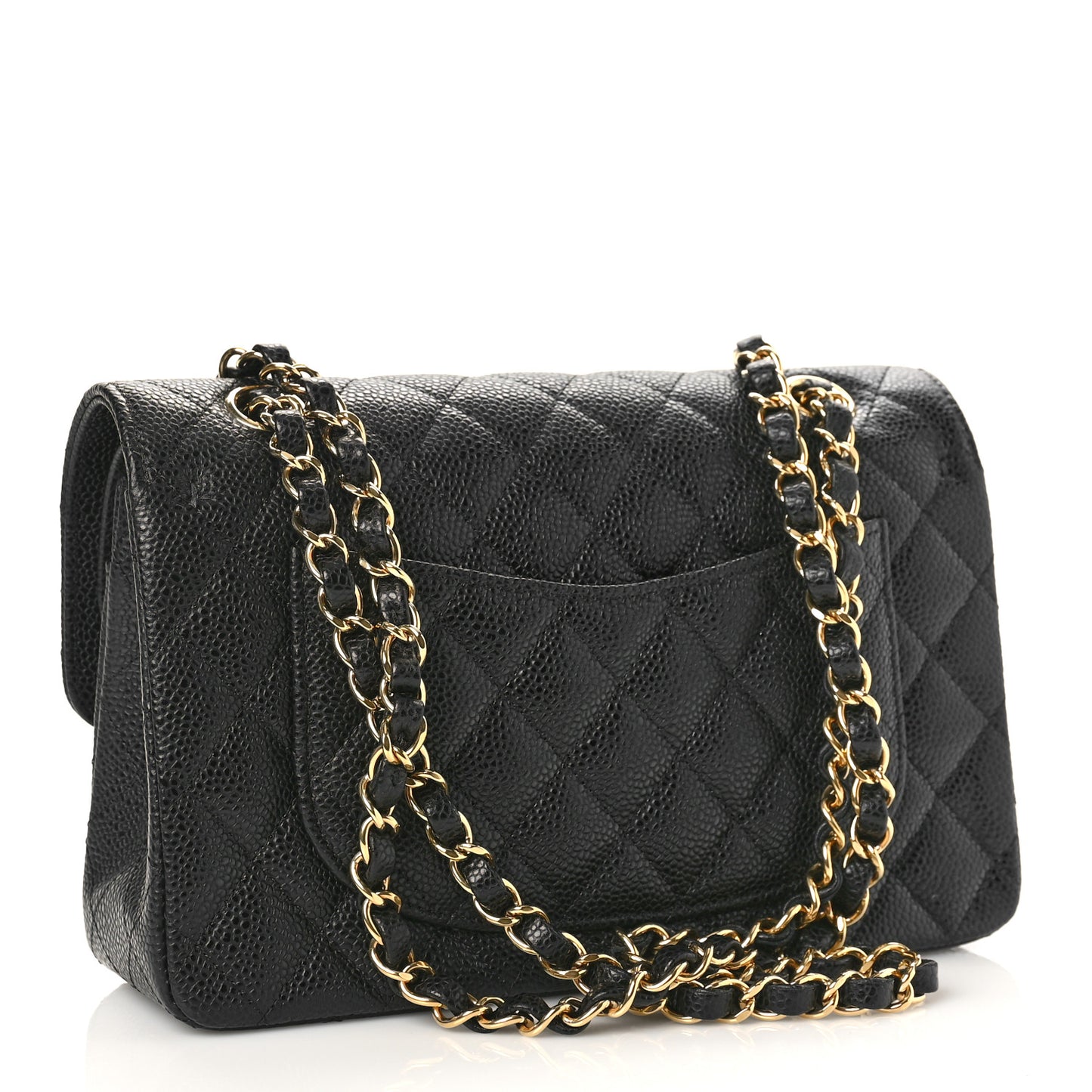 Caviar Quilted Small Double Flap Black