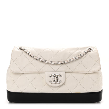 Chanel Calfskin Quilted VIP Flap White Black 1 of 21