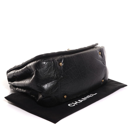 Chanel Aged Calfskin Quilted Large Pondichery Flap Black 4 of 8