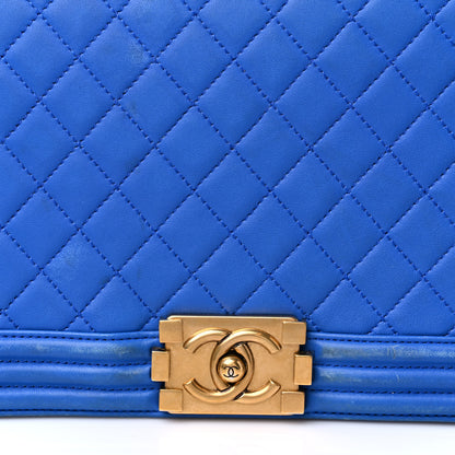 Chanel Lambskin Quilted New Medium Boy Flap Blue 17 of 18