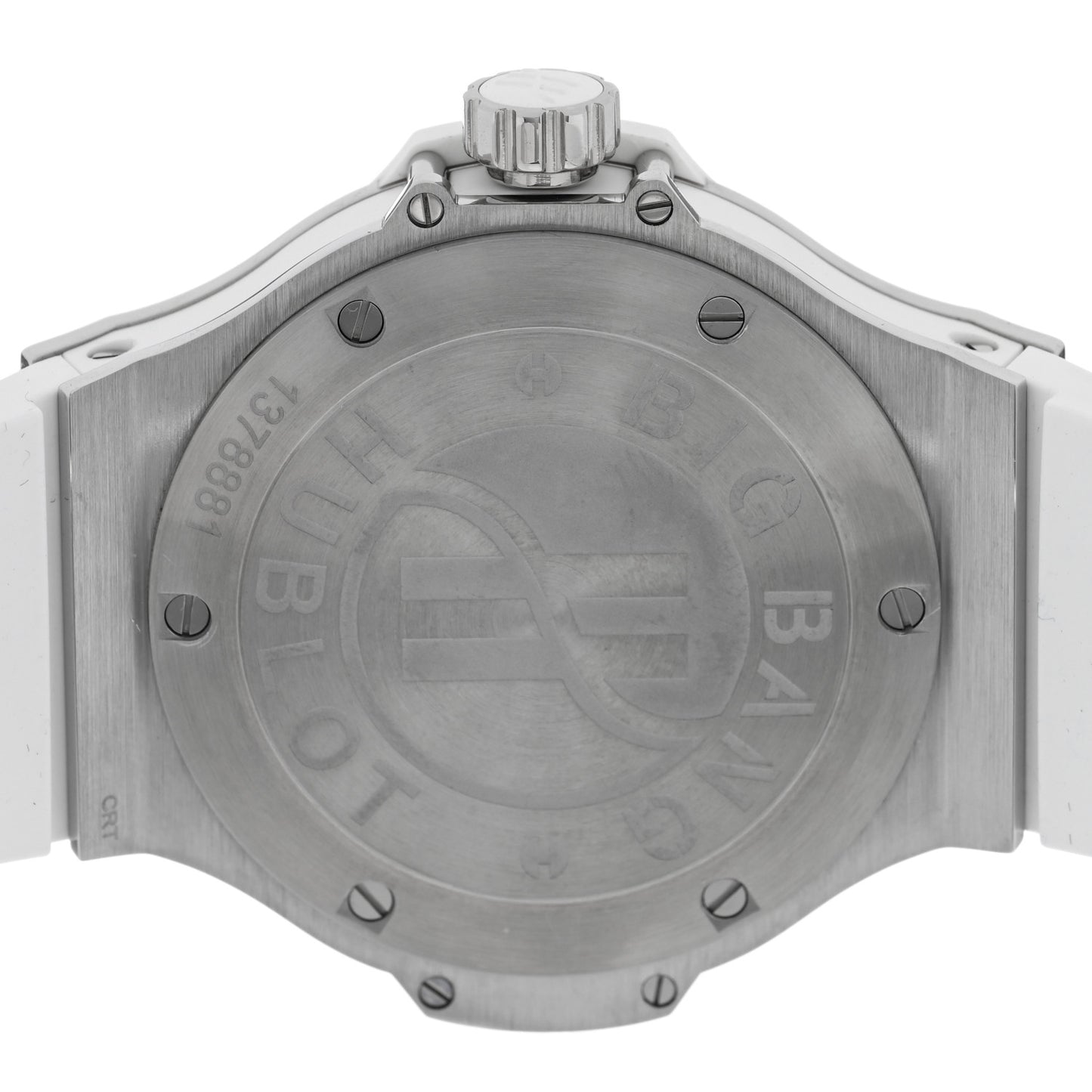 Stainless Steel Rubber Diamond Pave Bezel 38mm Big Bang Quartz Watch White 361.SE.2010.RW.1104