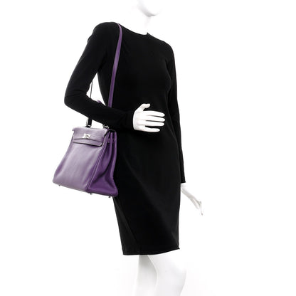 Hermes Taurillon Clemence Kelly Retourne 35 Ultraviolet 2 of 34