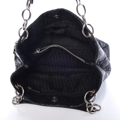 Christian Dior Lambskin Cannage Lady Dior Shoulder Bag Black 5 of 12