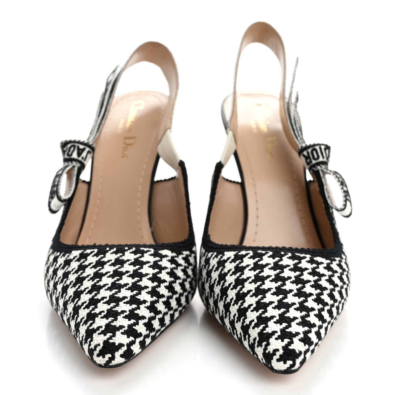 Christian Dior Micro PDP Cotton Houndstooth J'Adior Slingback 100mm Pumps 39 Black White 3 of 14
