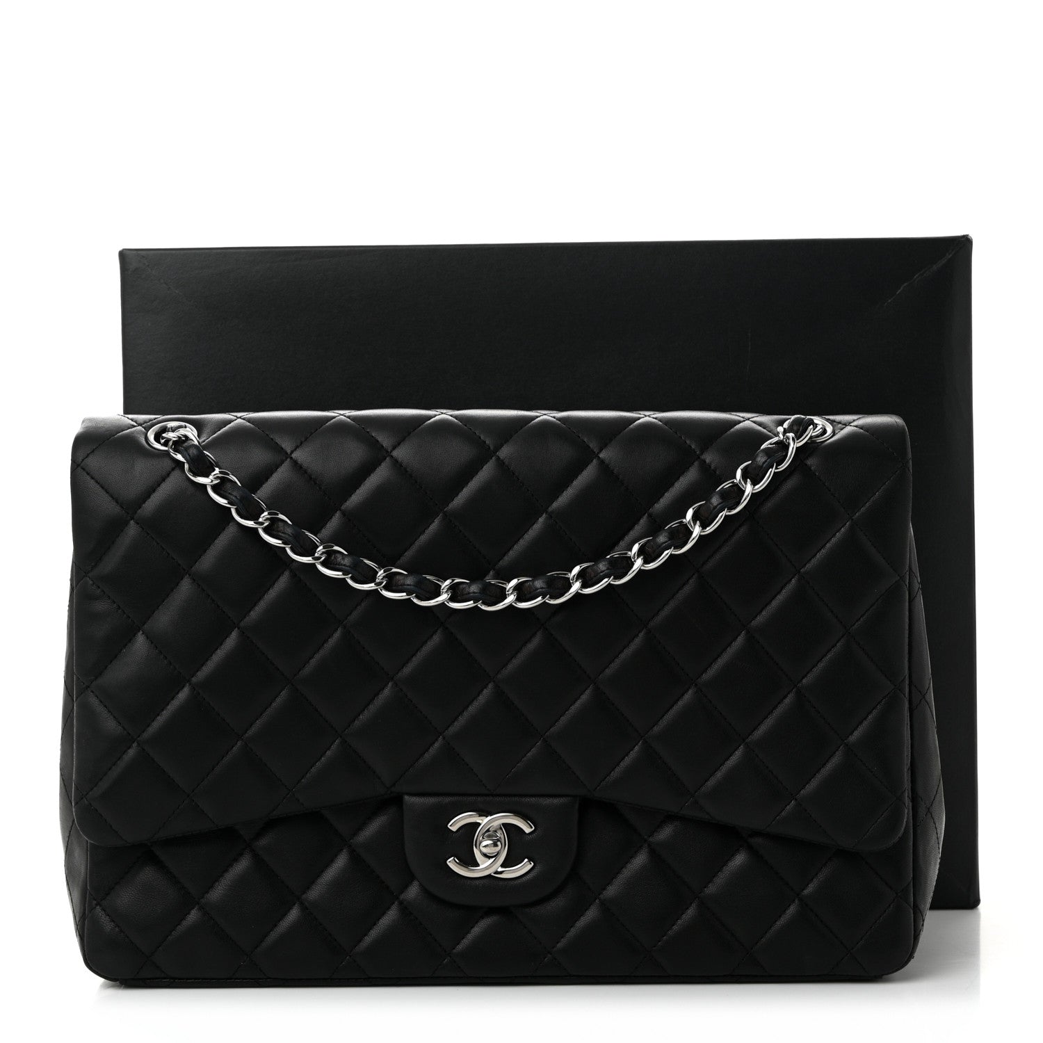 Chanel Lambskin Quilted Maxi Single Flap Black 11 of 11