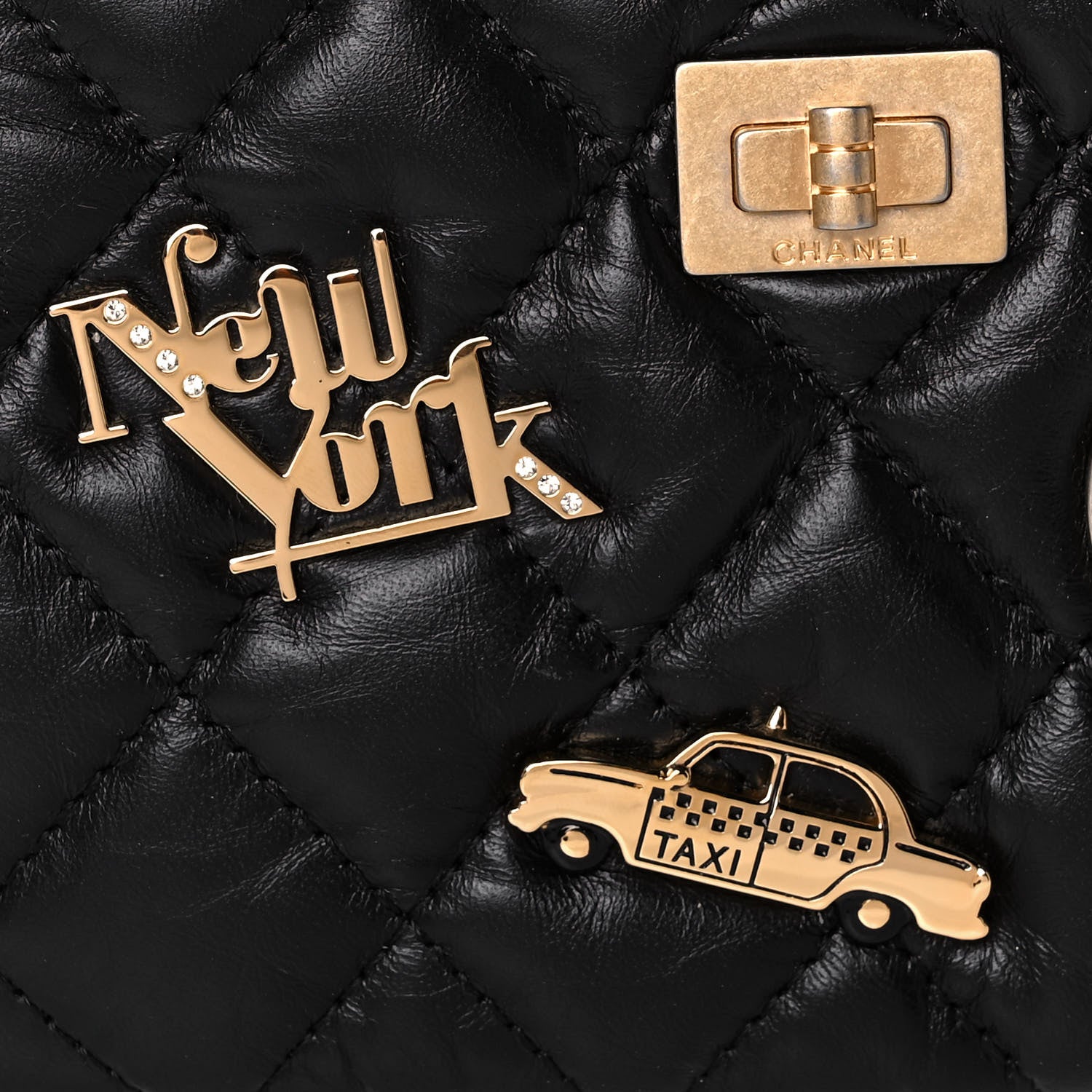 Chanel Aged Calfskin Quilted Small Lucky Charms Cosmetic Case Black 10 of 11