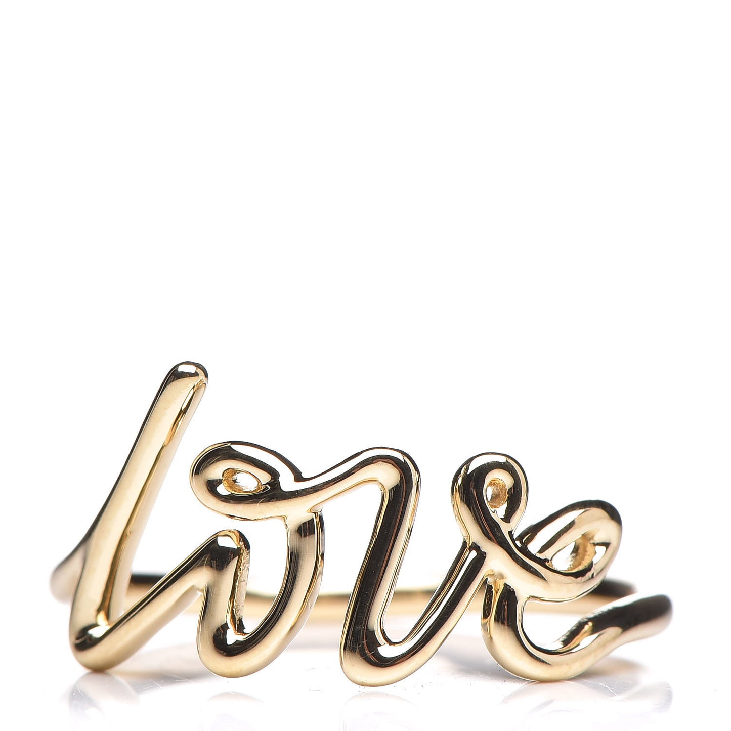 18K Yellow Gold Paloma's Graffiti Love Ring 55 7.25