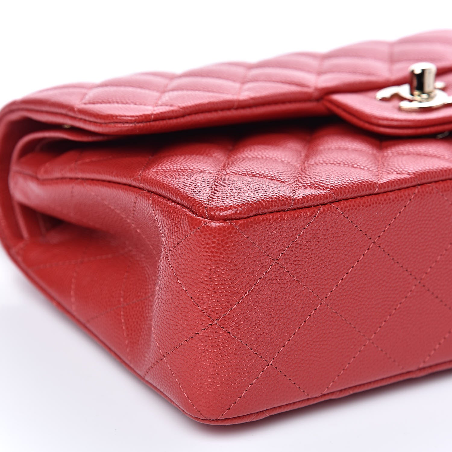 Chanel Caviar Quilted Small Double Flap Red 8 of 12