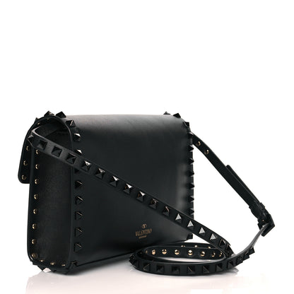 Valentino Garavani Vitello Monochrome Medium Rockstud Flip Lock Crossbody Bag Black 3 of 9
