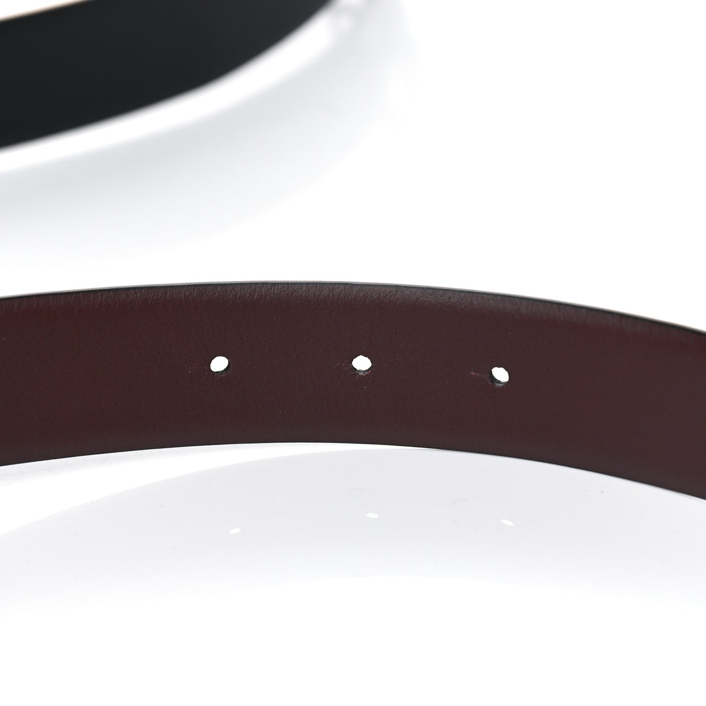 Calfskin CC Reversible Belt 75 Black Burgundy