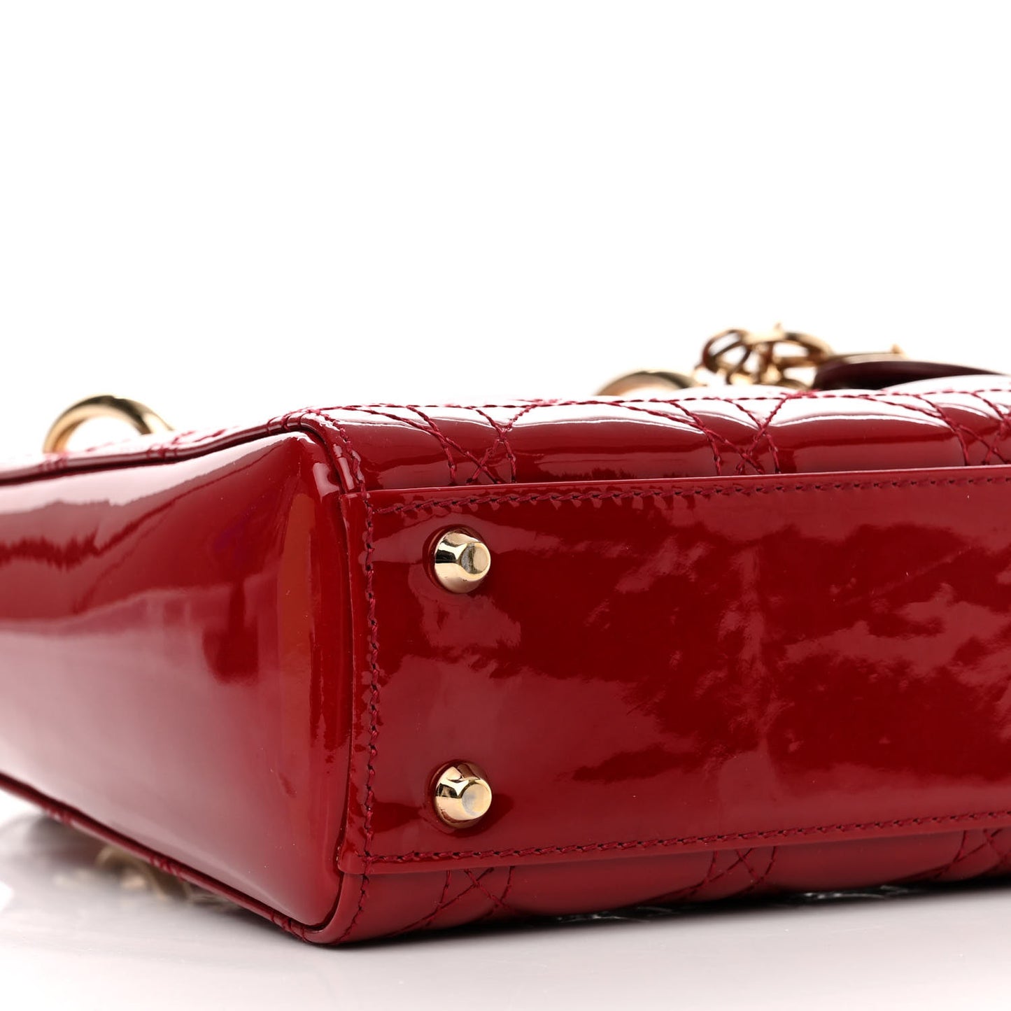 Patent Cannage Mini Lady Dior Red