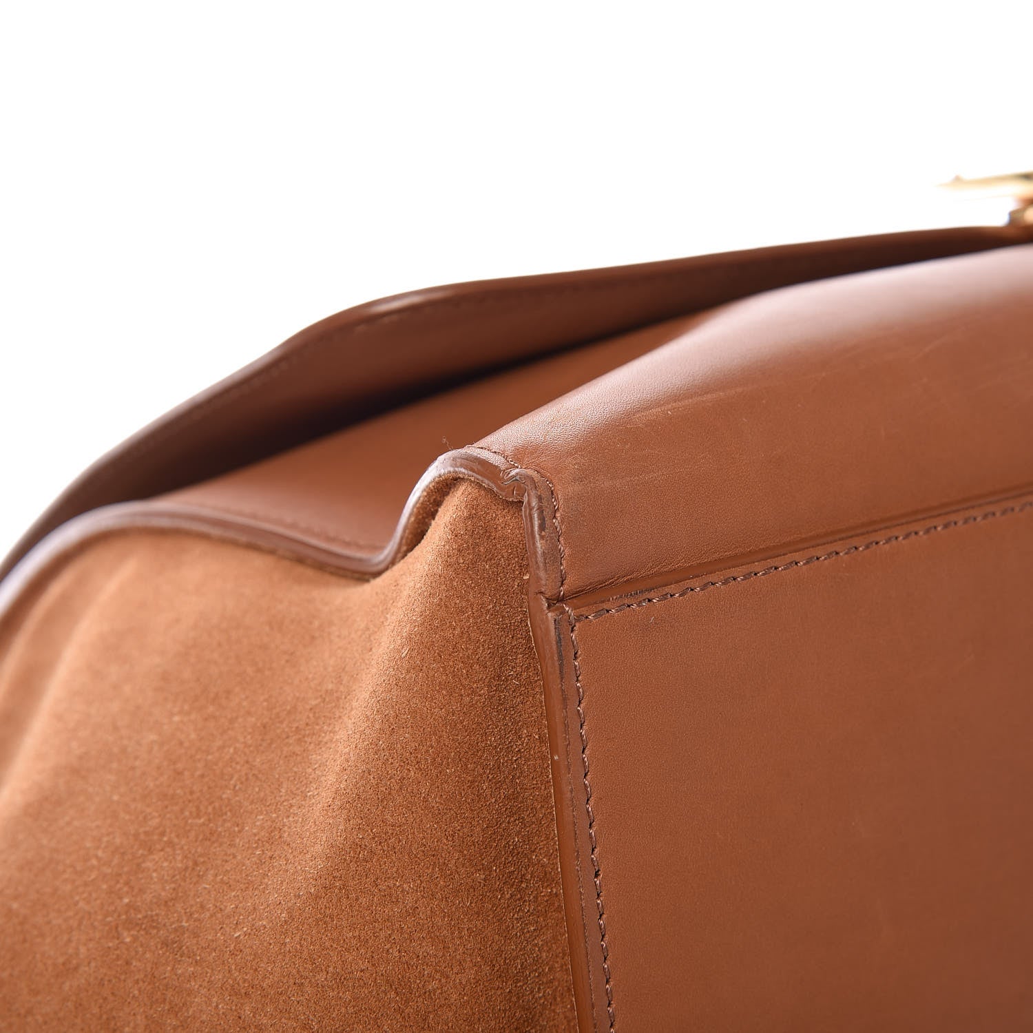 Celine Natural Calfskin Suede Medium Trapeze Tan 9 of 22