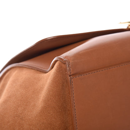Celine Natural Calfskin Suede Medium Trapeze Tan 9 of 22