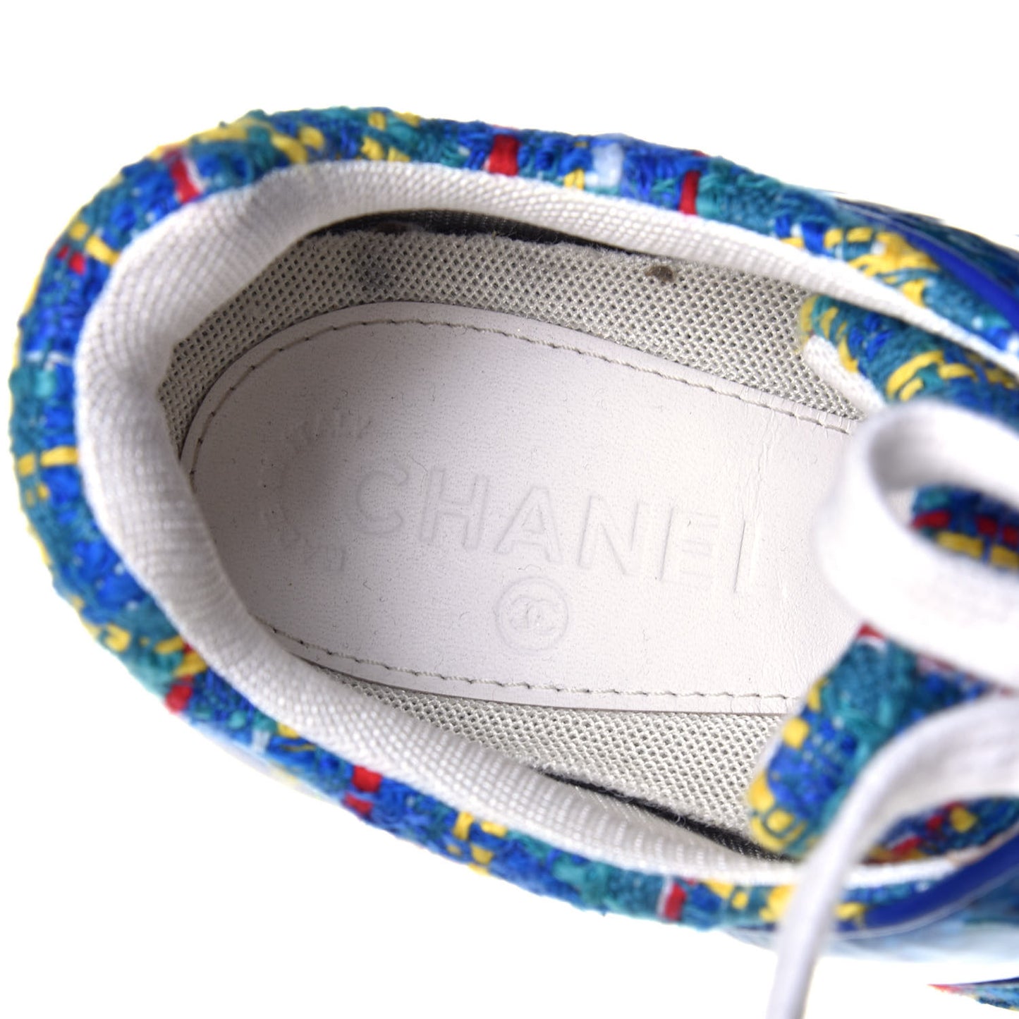 Tweed Calfskin Sneakers 41 Red Yellow Blue