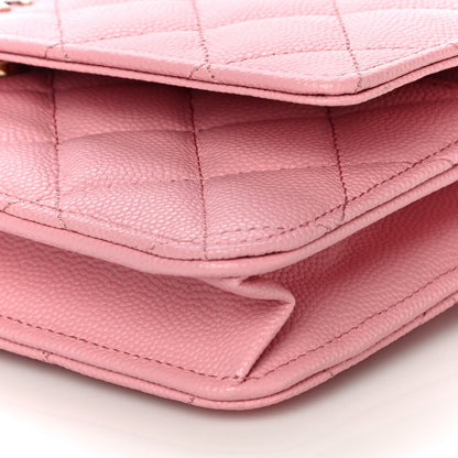 Chanel Caviar Quilted Wallet on Chain WOC Light Pink 10 of 12