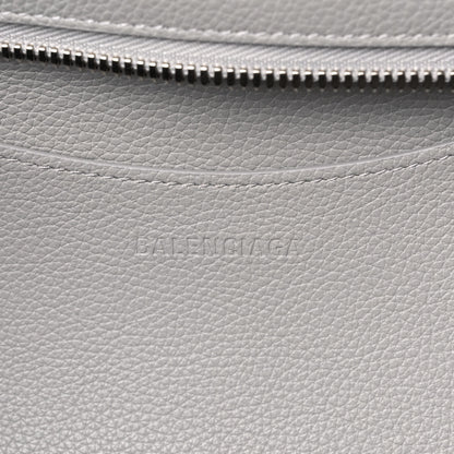 Balenciaga Grained Calfskin Neo Classic Silver Hardware Large Top Handle Bag Light Grey 6 of 14