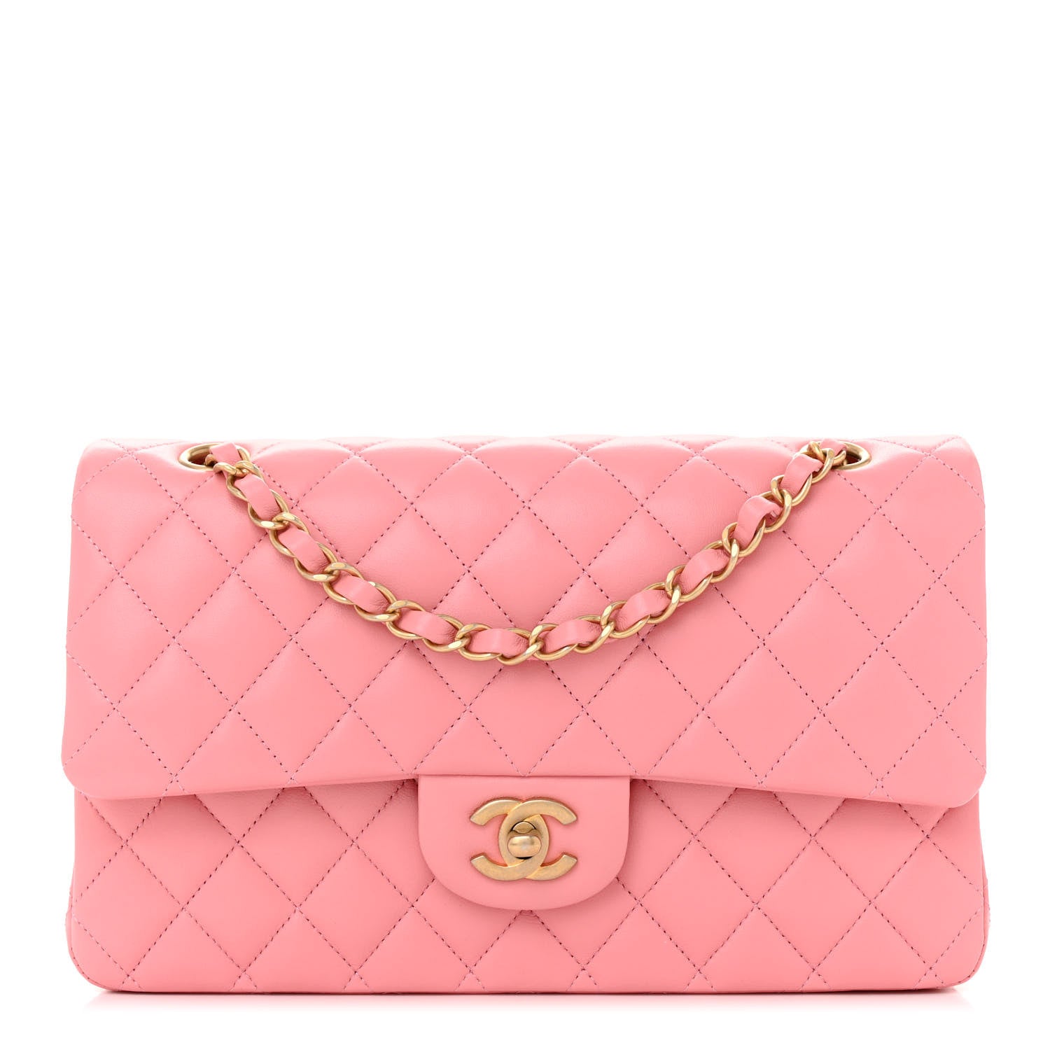 Chanel Lambskin Quilted Medium Double Flap Rose Pink 1 of 11