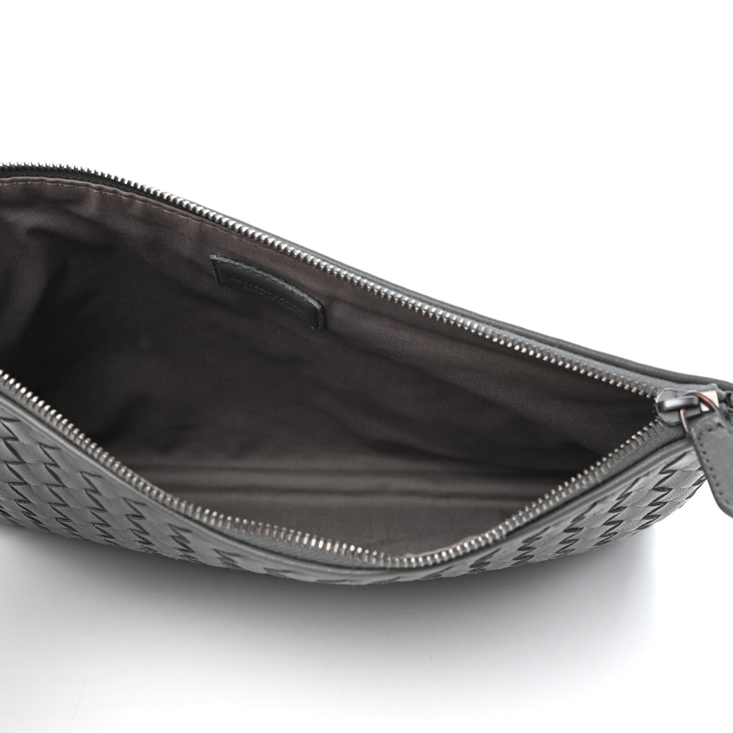 Bottega Veneta Nappa Intrecciato Flat Zip Biletto Pouch Light Grey 5 of 8