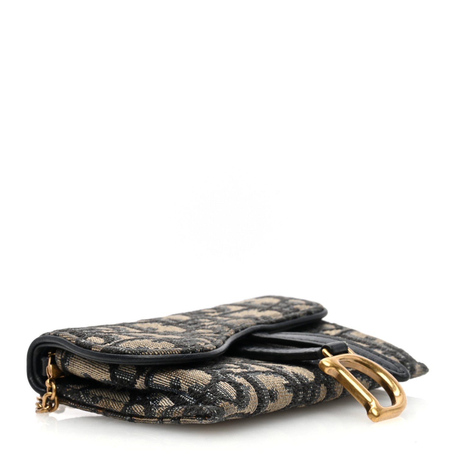 Christian Dior Oblique Nano Saddle Chain Pouch Blue 4 of 14