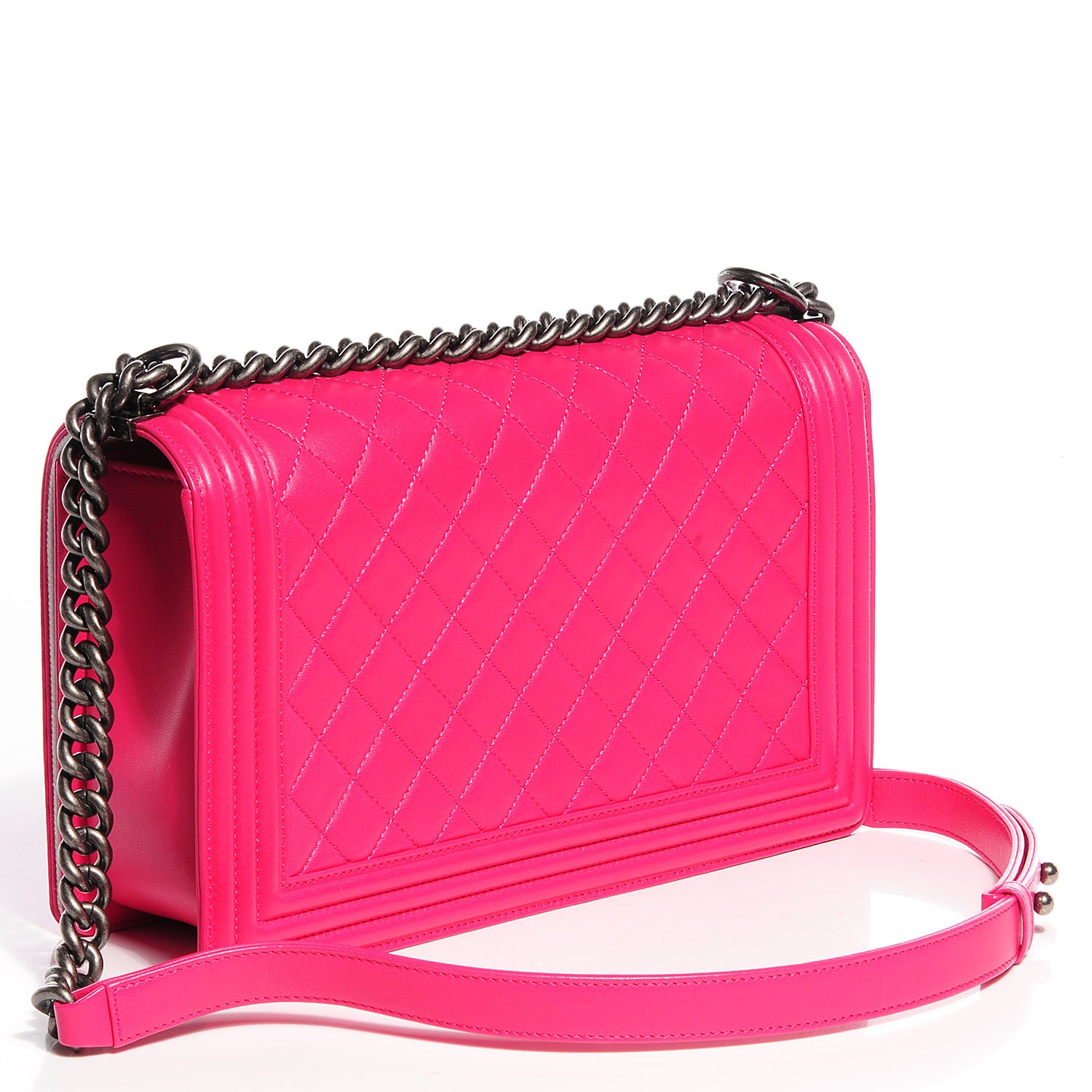 Chanel Lambskin Quilted New Medium Boy Flap Fuchsia 3 of 9