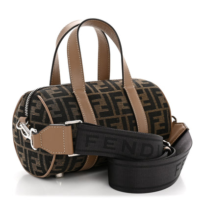 Fendi Recycled Fabric Jacquard Vitello Grace FF 1974 Mini O'Lock Bowling Bag Tobacco Moro Sand 3 of 11