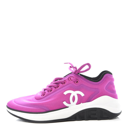 Chanel Lycra Womens CC Sneakers 7.5 Dark Pink 1 of 7