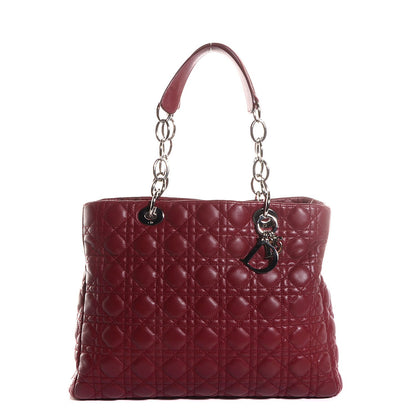 Christian Dior Lambskin Cannage Dior Soft Shopping Tote Cherry 1 of 9